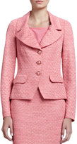 Thumbnail for your product : St. John Space-Dyed Damier Fitted Jacket, Flamingo Pink