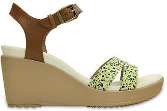 Crocs Leigh II Ankle Strap Graphic Womens Wedge Sandal
