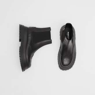 Burberry Brogue Detail Leather Chelsea Boots