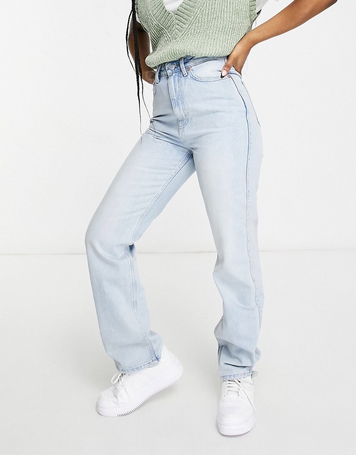 Weekday Blue Women's Straight-Leg Jeans with Cash Back | Shop the world's  largest collection of fashion | ShopStyle