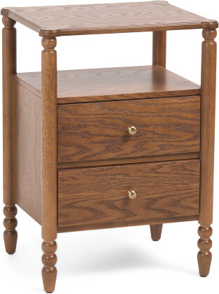 TJMAXX 19X16X27 Two Drawer Side Table With Charging Station