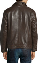 Thumbnail for your product : Andrew Marc Outpost Leather Bomber Jacket, Espresso