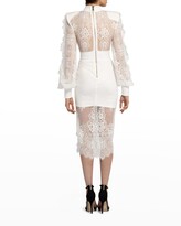 Thumbnail for your product : Zhivago Praiano Blouson-Sleeve Midi Lace Dress