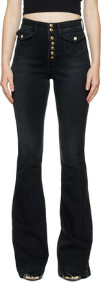 Versace Jeans Couture Black Crystal Flared Jeans