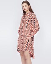 Thumbnail for your product : Diane von Furstenberg Tyra High-Low Mini Shirt Dress in 3D Dot