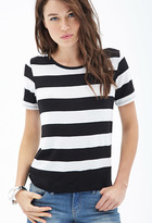 Thumbnail for your product : LOVE21 LOVE 21 Broad Stripe Knit Tee