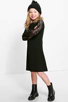 Thumbnail for your product : boohoo Girls Lace Top And Textured Dress Set