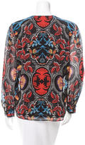 Thumbnail for your product : Alice + Olivia Long Sleeve Floral Print Top