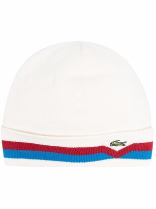 Lacoste Striped-Edge Virgin Wool Beanie - ShopStyle Hats