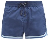 Thumbnail for your product : Dolce & Gabbana Logo-embroidered Trimmed Swim Shorts - Blue