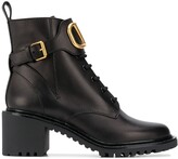 Thumbnail for your product : Valentino Garavani Logo Appliqué Buckled Booties