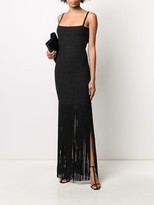 Thumbnail for your product : Herve Leger Metallzed Fringed Gown
