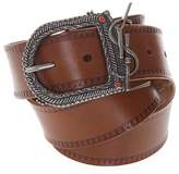 Thumbnail for your product : Saint Laurent Berber Monogramme Belt In Brown Leather