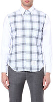 Thumbnail for your product : Thom Browne Checked shirt with contrast sleeves and collar