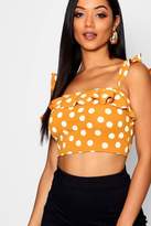 Thumbnail for your product : boohoo Spot Print Ruffle Crop Cami