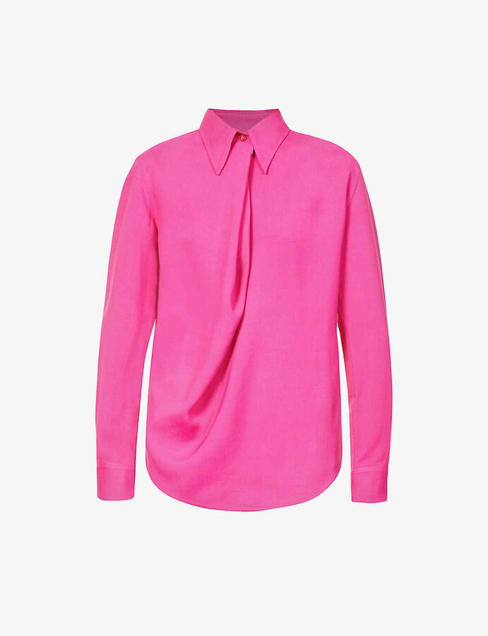 Hot Pink Womens Silk Shirt | Shop the world's largest collection 
