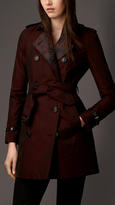 Thumbnail for your product : Burberry Floral Jacquard Detail Gabardine Trench Coat