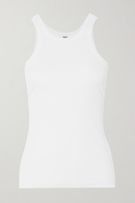 Totême + Net Sustain Curved Ribbed Stretch Organic Cotton-jersey Tank - White