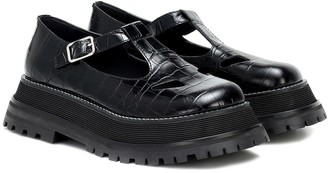 Burberry Aldwych croc-effect leather flats