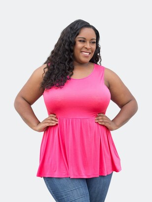 pink plus size tops