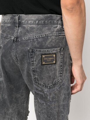 Dolce & Gabbana Distressed-Finish Straight-Leg Jeans