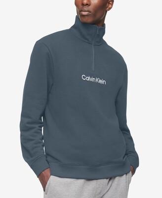 Calvin Klein Men's Relaxed Fit Logo French Terry Quarter-Zip Sweatshirt -  ShopStyle
