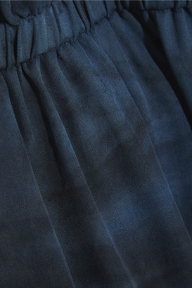 Raquel Allegra Tie-Dyed Silk-Georgette Mini Skirt