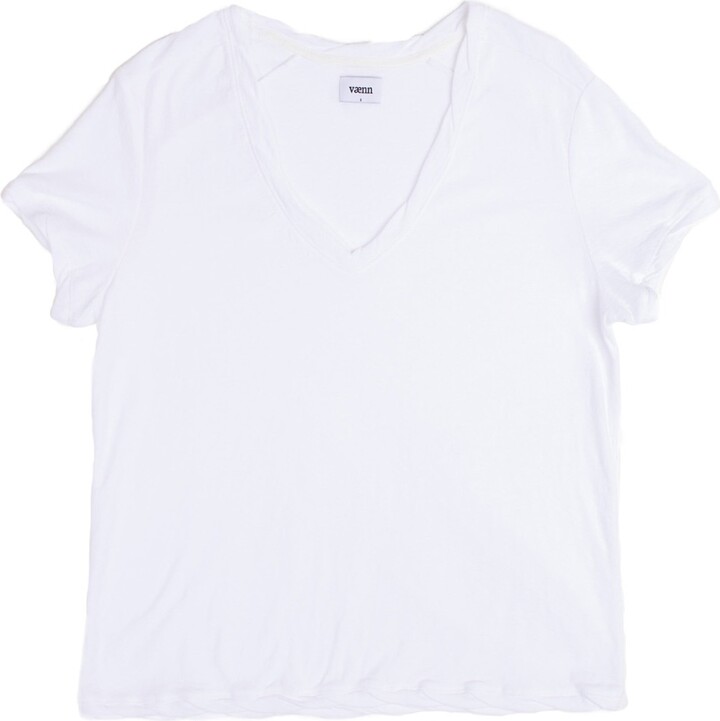 Vænn Slub Deep V Tee White
