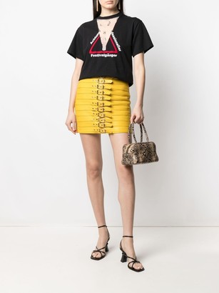 Manokhi Buckle-Detail Leather Skirt