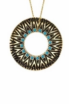 Thumbnail for your product : House Of Harlow Circle Pendant Necklace in Turquoise