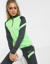 Thumbnail for your product : Nike Football Academy half zip top in neon yellow