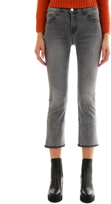 J Brand Stitch Detail Mid Rise Cropped Jeans