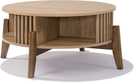 Luxen Home LuxenHomeRoundCoffeeTablewithStorage31.5\