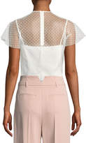 Thumbnail for your product : RED Valentino Flocked Polka Dot Top