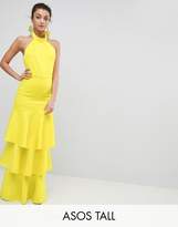 Thumbnail for your product : ASOS Tall TALL Halter Neck Tiered Bow Back Maxi Dress
