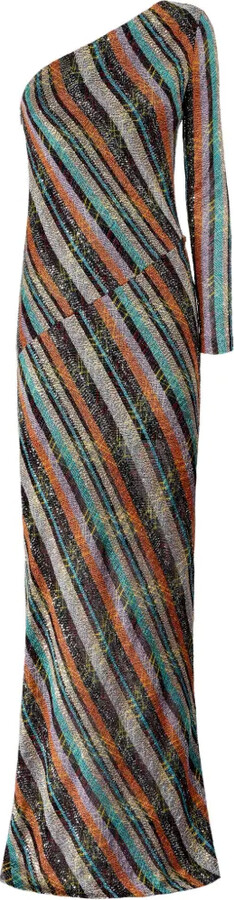 Missoni One-Shoulder Striped Maxi Dress