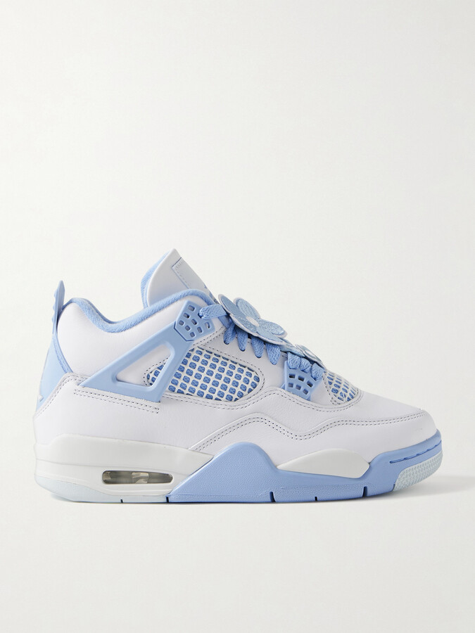 Nike - Air Jordan 4 Retro Rubber And Mesh-trimmed Leather High-top Sneakers - White