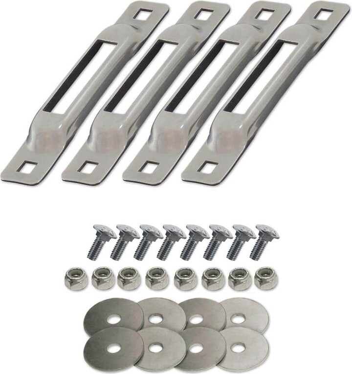 Snap-Loc Stainless Steel E-Track Single Strap Anchor with Carriage Bolts (4-Pack)