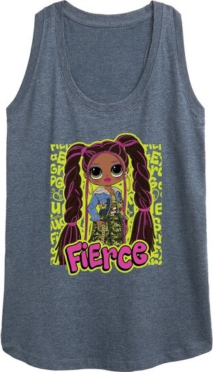 Women's LOL Surprise! Fierce Graffiti Graphic Racerback Tank - Heather Blue - Small