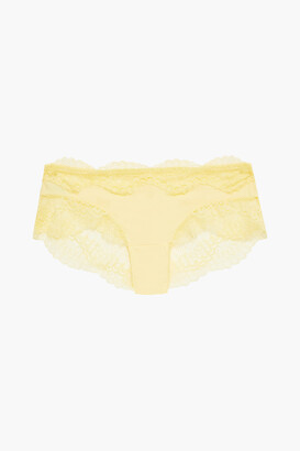 Simone Perele Scalloped Stretch-jersey And Lace Low-rise Briefs