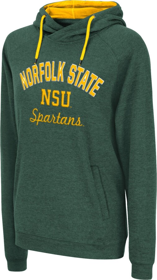 Colosseum Women's Norfolk State Spartans Green Pullover Hoodie, Small