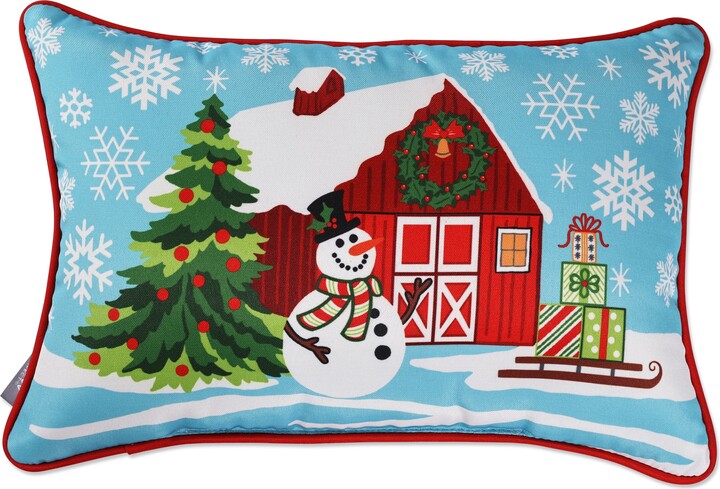 Pillow Perfect Christmas Outdoor Reversible Lumbar Throw Pillow in