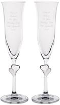 Thumbnail for your product : Personalised Glass Heart Stem Flutes