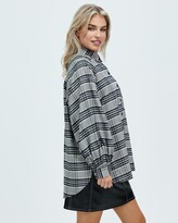 Thumbnail for your product : Topshop Women's Black Shirts & Blouses - Oversized Check Shirt