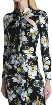 Thumbnail for your product : Tom Ford Floral Tie-Neck Belted Silk Midi Dress
