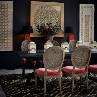 OKA Washakie Linen Dining Chair - Coral