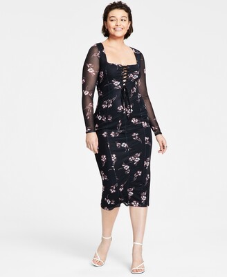 Bar III Women's Lace-Up Midi Dress, Created for Macy's - ShopStyle