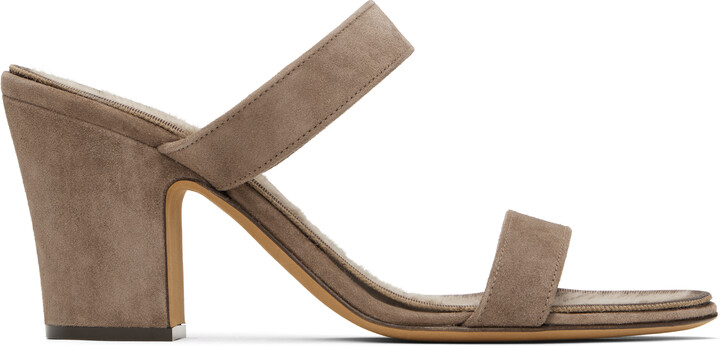 The Row Taupe Awar Strap Heeled Sandals