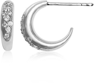 Hargreaves Stockholm To The Moon & Back - 18Ct Gold & Diamond Pave Moon Earrings