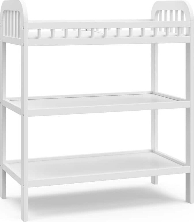 Stork Craft Pasadena White Changing Table with Water-Resistant Changing Pad